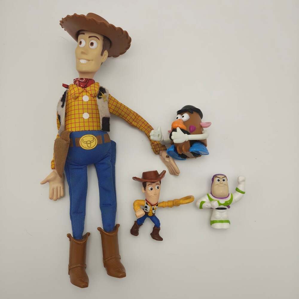 Vintage Disney Toy Story Burger King Woody Plush Doll & Mini Toy Lot